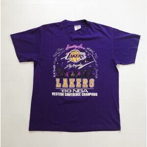 1989 Los Angeles Lakers Shooting Stars Western Conference Champs T-Shirt L
